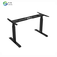 Vente en gros Bureau debout en acier à double moteur Cadre de table électrique à hauteur réglable