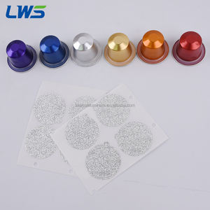 Capsules de <span class=keywords><strong>café</strong></span> vides en <span class=keywords><strong>aluminium</strong></span> avec couvercle compostable et corps en <span class=keywords><strong>aluminium</strong></span>, OEM, vente en gros - Product Image 2