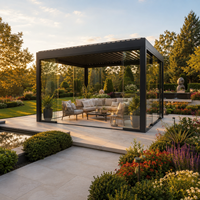 Pergola bioclimatique en aluminium de grande taille, surdimensionnée, avec toit à lames orientables, pour jardin extérieur, décorations de jardin