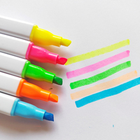 Juego de Marcadores Fluorescentes Personalizados 5 en 1, Regalo Promocional Brillante, Artículos de Oficina y Escolares, Marcador Fluorescente Colorido con Estuche