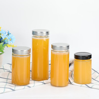 Botol kaca madu kosong 16oz 500ml dalam jumlah besar stoples madu kosong untuk pernikahan