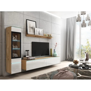 Meuble TV et Table Basse de Salon Moderne Nordique avec 6 Étagères <span class=keywords><strong>DECOHOME</strong></span> - Product Image 6
