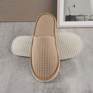 Pantoufles plates de haute qualité, personnalisées, pour chambre et voyage, jetables, pour femmes et hommes, en velours <span class=keywords><strong>lavable</strong></span>, avec semelle en <span class=keywords><strong>éponge</strong></span> EVA - Product Image 4