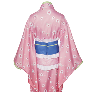 Kimono <span class=keywords><strong>Rosa</strong></span> con Estampado Floral para Mujer, Disfraz de Cosplay de Halloween, Conjunto Completo, Vestido de Fiesta Temática de Sakura de Halloween - Product Image 3