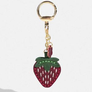 DIY Handmade PU Leather Strawberry <b>Keychain</b> No Worries Series Bag Charm Handmade Gift Bag Charms Accessories - Product Image 6