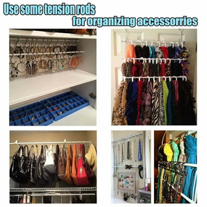 Tringle <span class=keywords><strong>de</strong></span> <span class=keywords><strong>douche</strong></span> extensible à ressort, tringle télescopique réglable, tringle <span class=keywords><strong>de</strong></span> suspension pour placard et armoire, sans perçage - Product Image 5