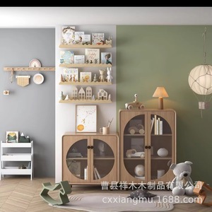 Childrens Wall Mounted <b>Shelf</b> Natural Wood Color 40x12x5cm Multifunction Storage <b>Rack</b> For Bedroom Living Room Decor - Product Image 3