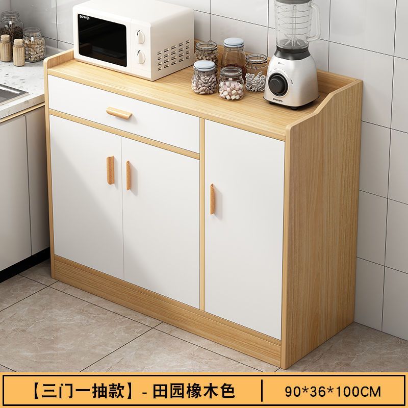 [Three doors and one drawer] Oak color + white 90cm