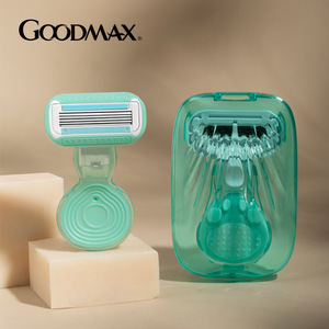 อุปกรณ์กำจัดขนแบบกำหนดเองได้ รูปทรงอุ้งเท้าแมว ขนาดพกพา เครื่องโกนขนใต้วงแขนสำหรับผู้หญิง แบบใช้แล้วทิ้ง สีฟ้า สีเขียว - Product Image 4