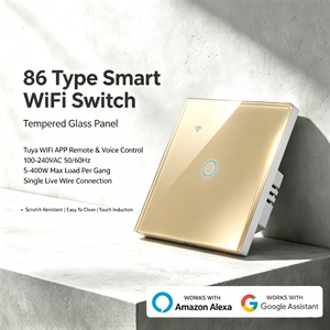 Interrupteur tactile intelligent Wi-Fi en verre trempé, contrôle par un seul fil, application Tuya Smart Life, commande vocale Yandex Alice Google Assistant - Product Image 1
