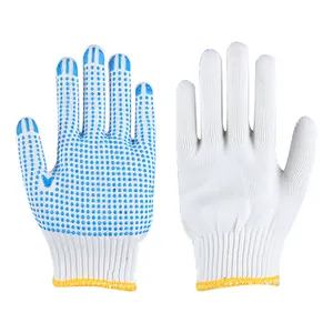 Pvc Dotted Gloves Working Cheapest 1 Side PVC Dots Glove/PVC Dotted Gloves