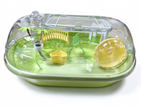Cage à hamster transparente et spacieuse avec toit ventilé, roue d'exercice, bouteille d'eau et accessoires d'escalade