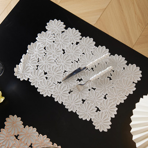 Retro Patterned Placemats Round Non <b>Slip</b> Nordic Style Heat Insulating <b>Mats</b> For Home Table Decorative Bowl <b>Mats</b> Injection Molded - Product Image 3