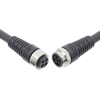 Connecteur étanche à 3 broches M19 en aluminium IP65, matériau métallique, écrou, fil sur moulage, vente chaude