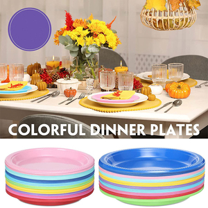 <b>Tableware</b> Round Dessert Dish PS Charger Plate <b>Disposable</b> Plastic Plates for Party Wedding Birthday - Product Image 4