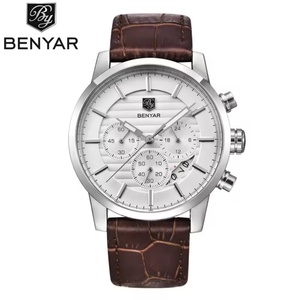 Montre à quartz pour homme BENYAR 5104, marque haut de gamme, style décontracté, bracelet en cuir - Product Image 4