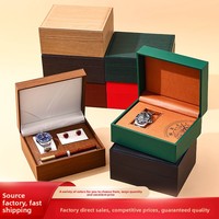 Boîte de rangement et de présentation rectangulaire haut de gamme en cuir PU à grain de bois avec impression estampée – Vente en gros
