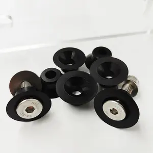 Glass cup washer m8 black rubber nylon conical countersunk gasket washer for panoramic padel tennis court