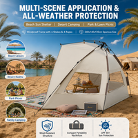 Tente de camping pop-up quatre saisons 2-3 personnes, simple couche, automatique rapide, avec armature droite en fibre de verre, personnalisable avec logo et couleur, en tissu Oxford
