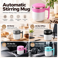Mug auto-mélangeur magnétique Kingze OEM 320 ml en acier inoxydable 304 pour le bureau, le fitness et les voyages