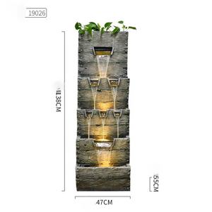 Style pastoral décoratif rocaille fontaine d'<span class=keywords><strong>eau</strong></span> Feng Shui roue pierre meulage étang à poissons Sculpture résine jardin ornement - Product Image 4