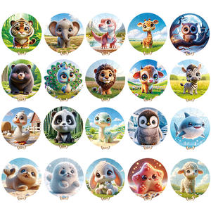 2024 nuevo producto Animal <span class=keywords><strong>de</strong></span> madera redondo colorido rompecabezas Montessori rompecabezas y juegos para niños pequeños niños y niñas CE - Product Image 5