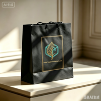 Logo personnalisé, usine source directe avec service tout-en-un, sacs en papier pour vêtements, sacs de shopping, sacs luxueux noirs et dorés