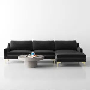 Diskon besar grosir sofa Modern bentuk l sudut sofa ruang tamu sofa 3-tempat duduk