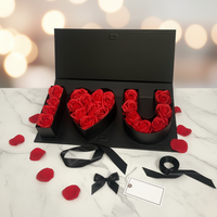 Coffret Cadeau Rectangulaire Fleurie avec Lettre « Je t'aime » pour la Fête des Mères, Savon Éternel Estampillé pour Cadeaux de Mariage