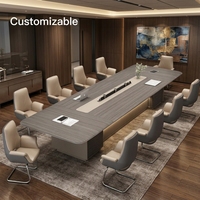 Meubles de bureau en gros, usine certifiée ISO, table de conférence en bois robuste pour 12 personnes, pour bureau et hôtel, approvisionnement en gros