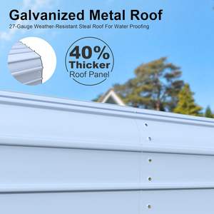 맞춤형 안뜰 아연 도금 강철 프레임 금속 시트 지붕 이동식 야외 간이 주차장 자동차 전용 창고 - Product Image 3