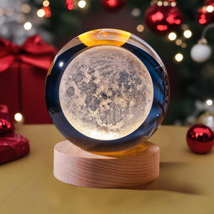 3D Art sfera di cristallo lampada luminosa sfera di cristallo decorazione sistema solare luci notturne prezioso regalo - Product Image 2