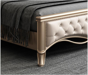 Muebles de estilo europeo, cama de madera doble de diseño clásico de tamaño king - Product Image 4