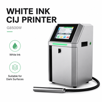 Imprimante jet d'encre continu (CIJ) industrielle G8500W à encre blanche pour le marquage de dates et de lots sur plastique foncé, caoutchouc, câbles et tuyaux