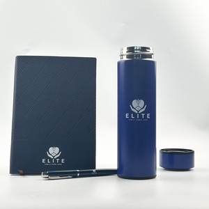 Wholesale Personalized Luxury Leather A5 <b>Notebook</b> Pen Stainless Steel Water Bottle Corporate Business Gifts Box <b>Set</b> Embossed - Product Image 2