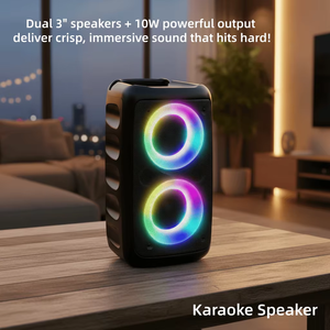 Mini Altavoz Portátil de 10W con Batería Recargable USB y Luces LED RGB para Karaoke y Cine en Casa HY3317 - Product Image 1