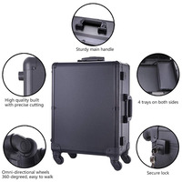 Étui de Studio roulant Portable à LED, kit de maquillage, haut-parleur on the go, boîte dorée, avec lumière, Promotion