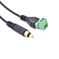 Audio chapado en oro RCA macho a verde 2 pines Terminal sin soldadura Cable adaptador de enchufe Lotus Audio cableado AV Cable de enchufe