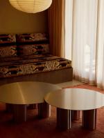 Mesa de Centro Moderna de Estilo Minimalista de Lujo, Estructura de Acero Inoxidable, Multifuncional, Muebles Ecológicos para Sala de Estar