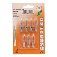C6 bombilla de vela a rayas 12V 24V 34V 55V3WE10 bombilla de cadena de luz de Navidad E10 LED tipo puente bombilla Navidad vela puente Luz
