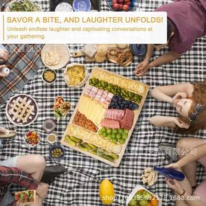Tabla de madera transfronteriza para aperitivos con chistes, platos de bambú y madera para entretenimiento, picnics al aire libre, platos para servir - Product Image 3