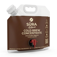Pochette souple avec bec verseur et valve pour concentré de café, emballage flexible pour boissons liquides