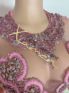 <span class=keywords><strong>Mini</strong></span> abito <span class=keywords><strong>trasparente</strong></span> con diamanti 2024 senza maniche O collo di Ocstrade Haute Couture rosa <span class=keywords><strong>vestito</strong></span> da Club strass Party abito Sexy - Product Image 6