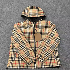 2025 yeni varış kahverengi Gird kapşonlu ceket yüksek kalite 1:1 bahar ve sonbahar erkekler için klasik bez Hoodie moda Bur Berry - Product Image 1