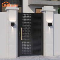 Puerta Peatonal Moderna de Aluminio Personalizada para Jardín de Villa, Pasarela Lateral, Resistente al Óxido, con Recubrimiento en Polvo, Puerta de Entrada, Directo de Fábrica OEM