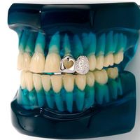 Grillz dentaire Hip Hop double, en forme de cœur creux, surface texturée, plaqué or et argent, en cuivre, unisexe, bijou dentaire pour rappeur