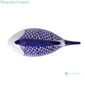 Rzto70 Cổ Màu Xanh Đỏ Màu Sứ Cá Điêu Khắc Handmade Nhà Trang Trí Động Vật Bức Tượng Nhỏ - Product Image 3