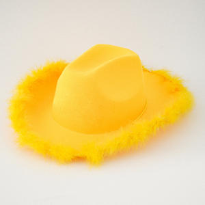 クロスボーダー西洋カウボーイハットマルチカラーフェザーエッジソリッドカラー独身パーティードレス帽子アクセサリーヨーロッパ用ユナイテッド - Product Image 4