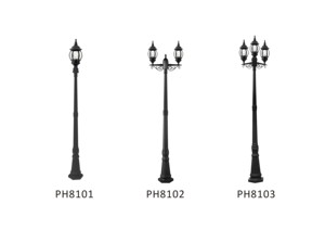 Ph8103 vật liệu nhựa IP44 không thấm nước ngoài trời cột đèn 3 đầu cột kết hợp led cảnh quan đèn bài ánh sáng vườn - Product Image 4