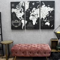 Rongcywind — sculpture sur bois Vintage, carte du monde, image d'art murale, modèles pour décoration de la maison